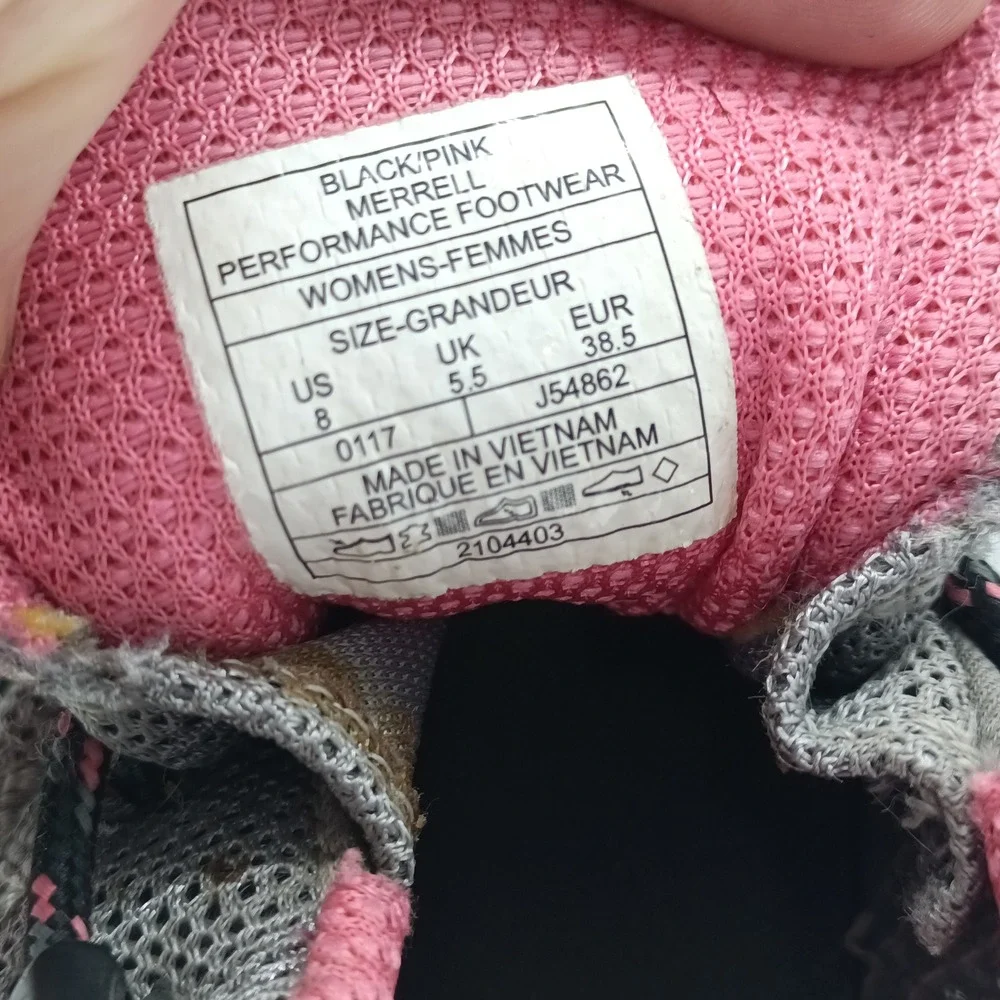 Merrell Siren Sport 2 Womens 8 Black Pink Hiking Trail Shoes J54862 s8